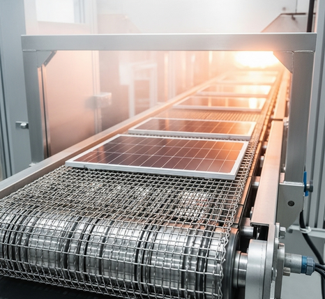 You are currently viewing Wire Mesh Conveyor Belt for Solar Panel Manufacturing: A Critical Component for Efficiency & Precision